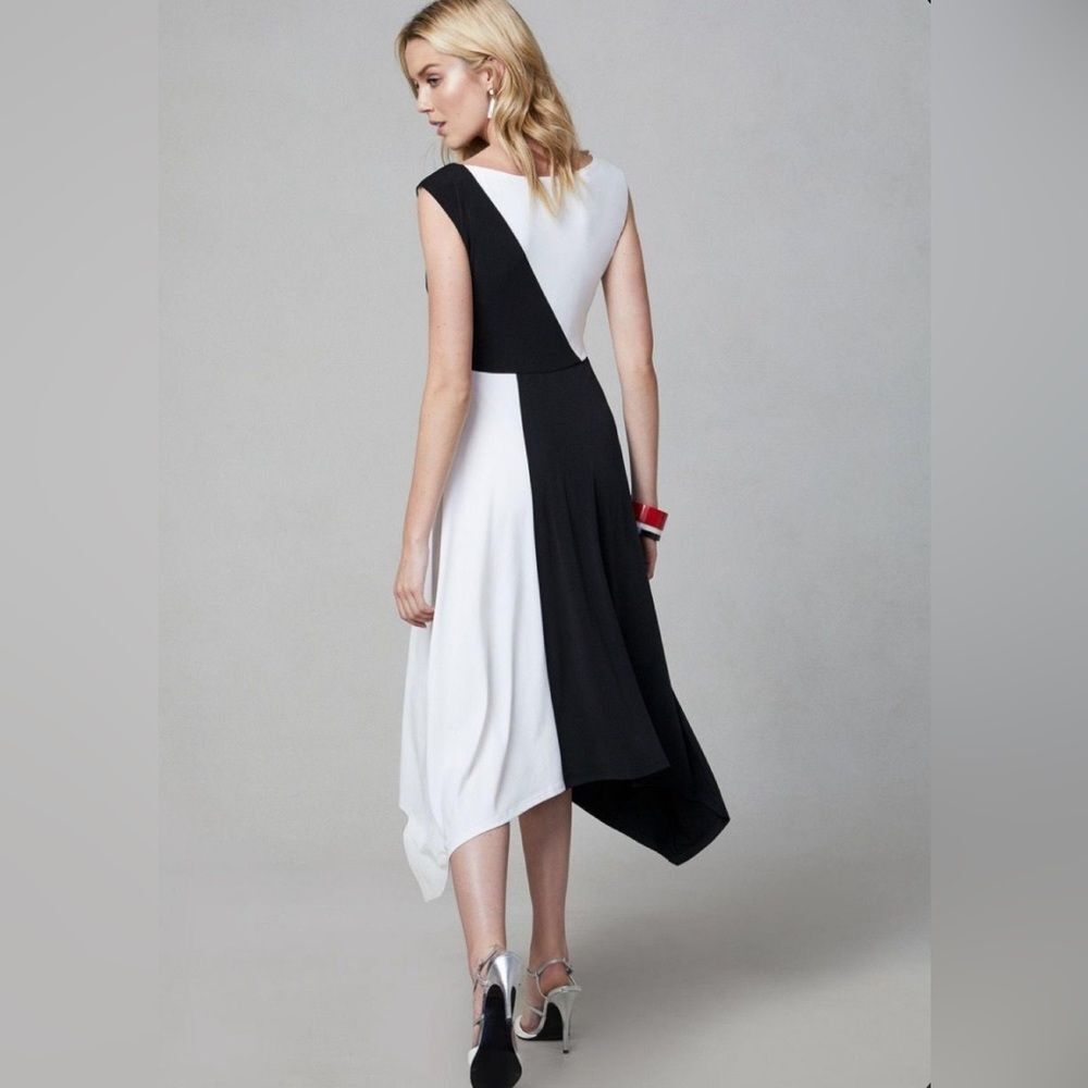 Maggy London black and white color block midi dress size 6 - Picture 3 of 8